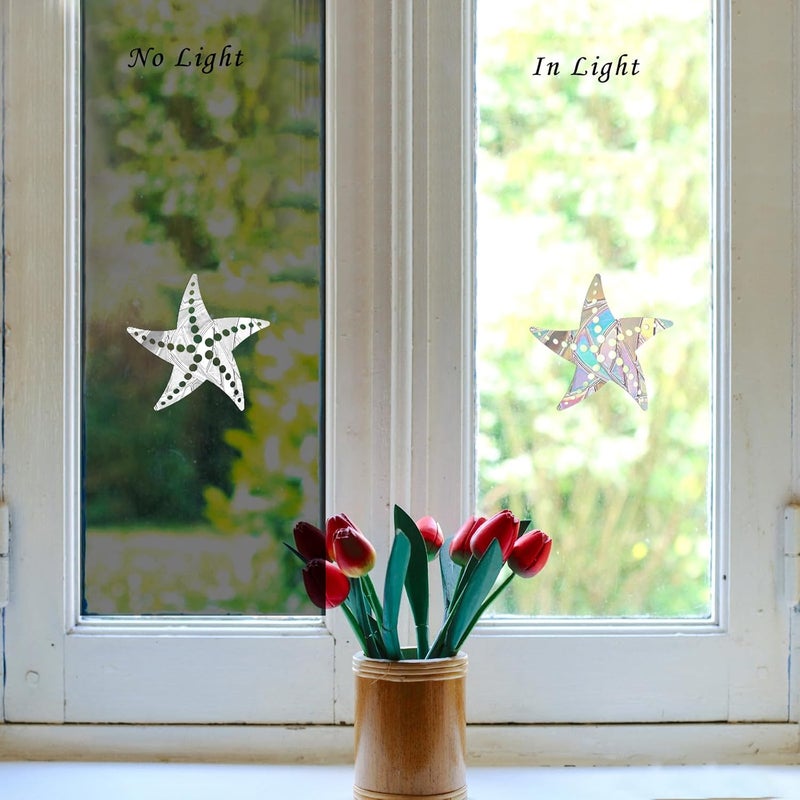 EACILLES 30 Pieces Static Window Clings Anti Collision Window Decals for Bird Strikes, Glass Door Window Stickers, Stop Birds Flying into Windows, Shellfish Style - Image 2